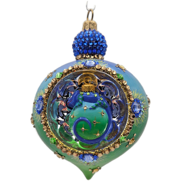 Patricia Breen Ornament Anniversary Reflector Peacock Chameleon Christmas Decor - Picture 1 of 11